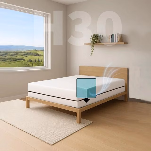 Materasso Americano Waterfoam Comfy Line Bianco, Semirigido, Sfoderabile e Anallergico, L/P/H: 140 x 195 x 30 cm