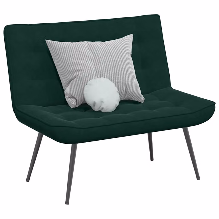 Panca vidaXL in velluto verde con struttura in legno e metallo L 110 cm x P 74 cm x H 84 cm