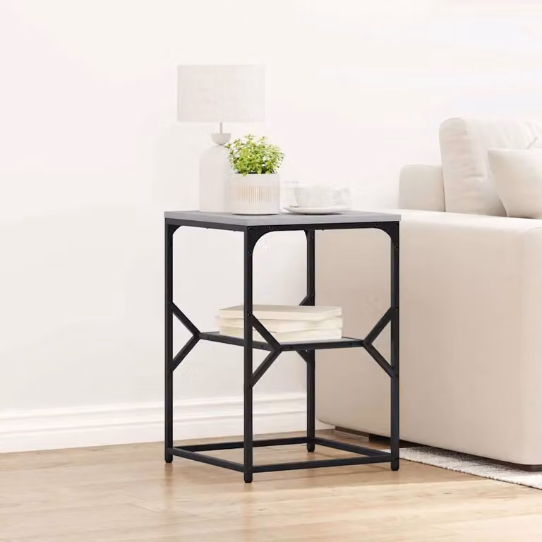 vidaXL Tavolo laterale rettangolare Grigio L: 41 cm, P: 40 cm, H: 60 cm