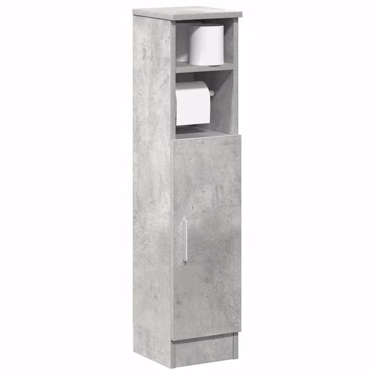 Mobile da bagno vidaXL moderno con portarotolo in grigio cemento L/P/H: 20,5 x 22 x 90 cm