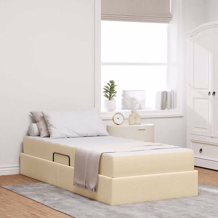 Letto con contenitore e materasso vidaXL beige L/P: 90 x 190 cm