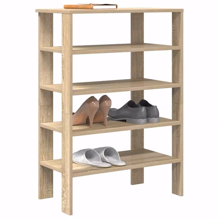 Scarpiera moderna vidaXL in legno e MDF marrone, sospesa a parete, L: 61 cm, P: 32 cm, H: 87,5 cm