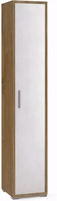 Armadio colonna SARMOG con 1 anta, colore Noce Stelvio e Ossido bianco, L/P/H: 39 x 41 x 199 cm