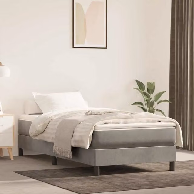 Materasso ibrido Design Mania per bambini in velluto grigio chiaro L: 160 cm, P: 80 cm