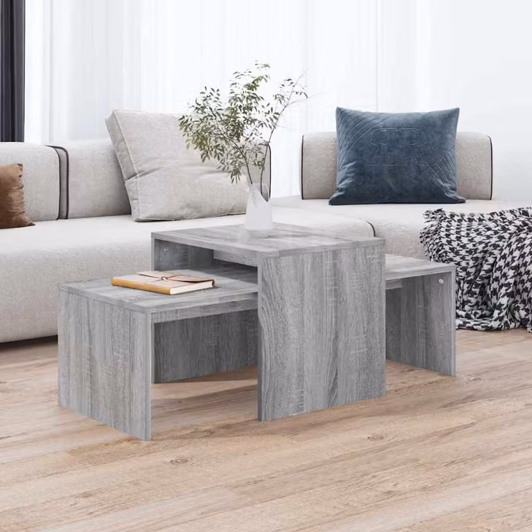 Set di tavolini moderni vidaXL in legno composito grigio L/P/H: 100 x 48 x 40 cm