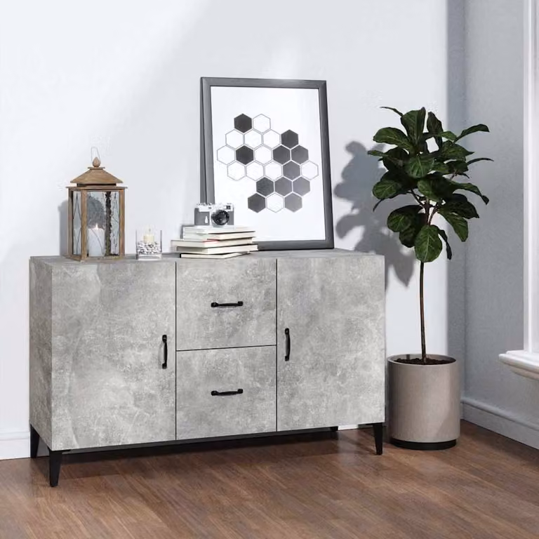 Credenza vidaXL in legno multistrato e MDF, colore grigio, L 100 cm x P 36 cm x H 60 cm