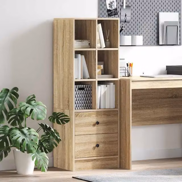 Credenza Buffet con Cassetto vidaXL in Rovere, Colore Marrone, L 45,5 x P 34 x H 127 cm