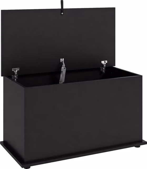 Cassapanca contenitore HOMCOM con cerniera di sicurezza, colore nero, L: 80 cm, P: 40 cm, H: 45 cm