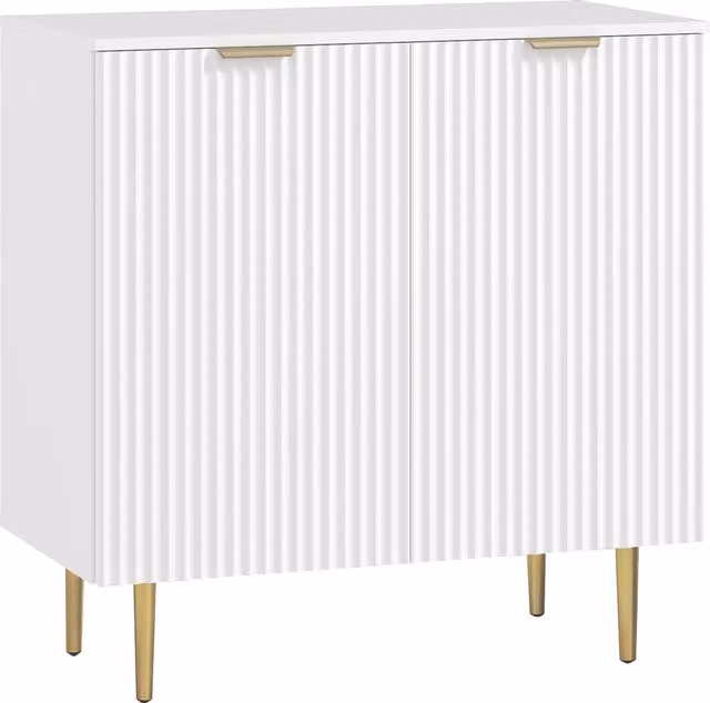 Credenza da cucina e soggiorno HOMCOM con 2 ante e ripiano regolabile, Bianco, L 80 cm x P 40 cm x H 80 cm