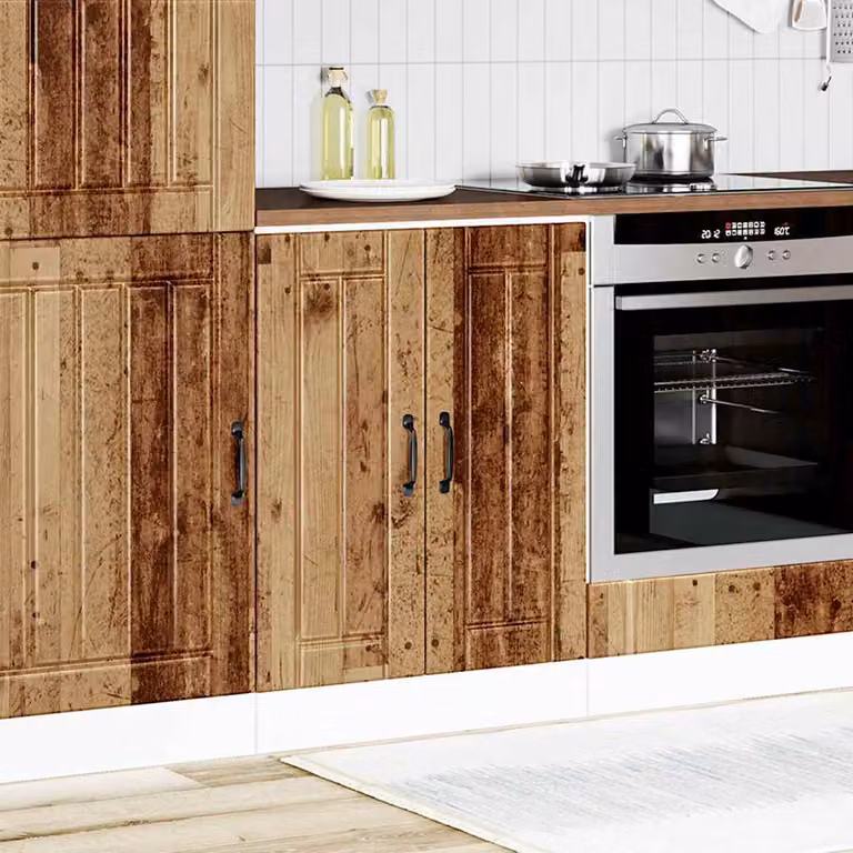 Base Lavello Mobile vidaXL Lucca in Legno Antico Marrone con Ante a Battente L/P/H: 60 x 46 x 81,5 cm