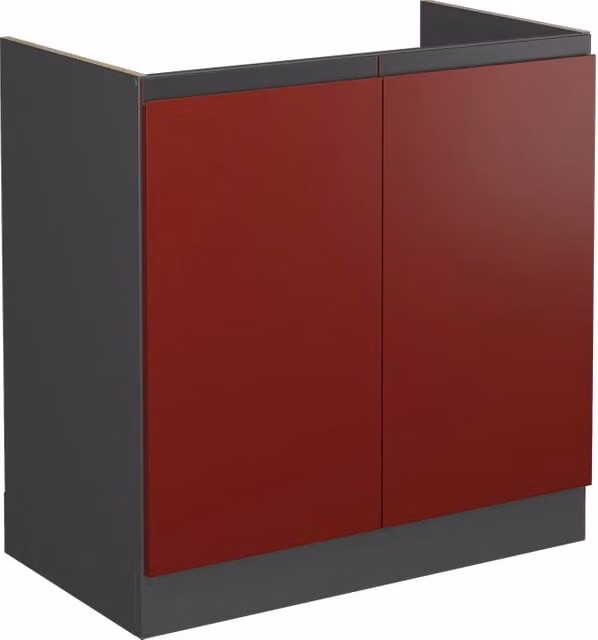 Mobile lavello cucina Vicco R-Line Rosso e Antracite con ante a battente, senza piano di lavoro, L: 80 cm