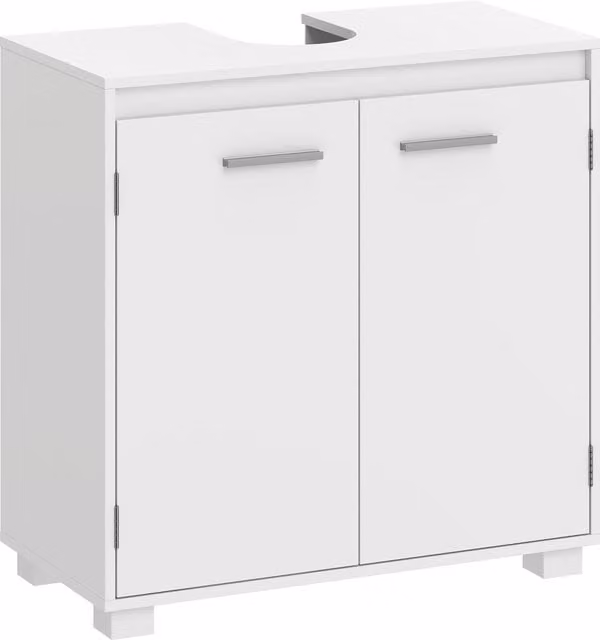 Mobile sottolavabo HOMCOM bianco con rientranza a U e ripiano regolabile per bagno