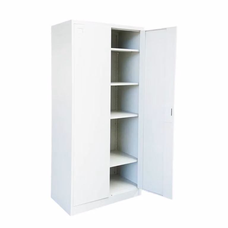 Armadietto metallico tipo spogliatoio Breckner con 2 ante e ripiani interni, grigio, H 195 cm x L 92 cm x P 50 cm