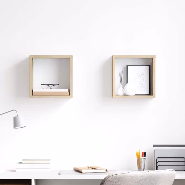 Set di 2 mensole a cubo da parete vidaXL in Rovere Sonoma, L 26 x P 15 x H 26 cm