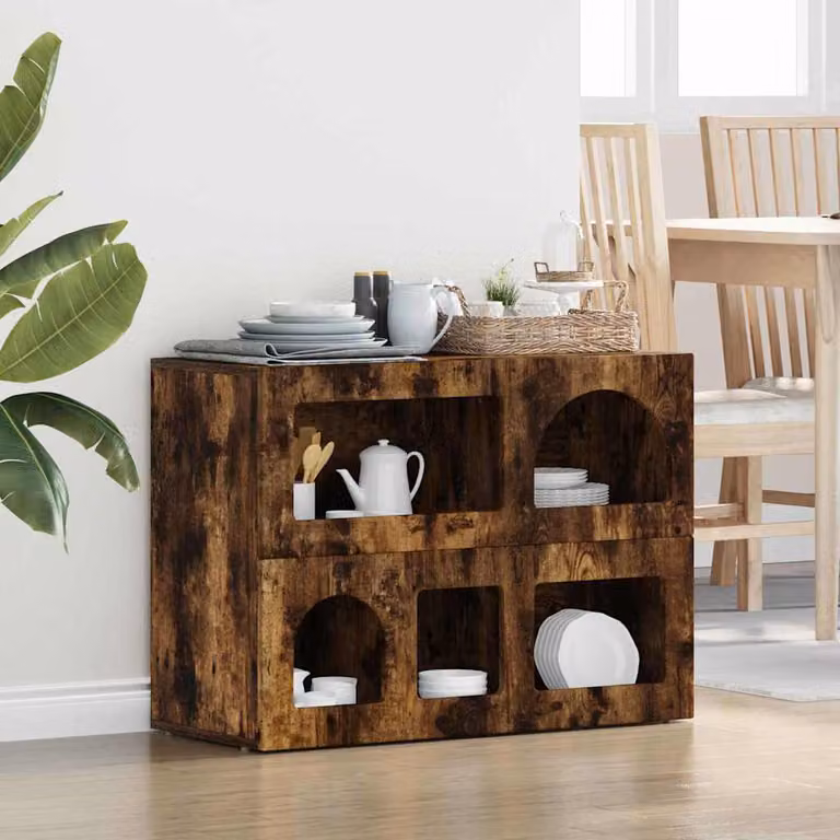 Credenza moderna vidaXL ELST in rovere color rovere fumo L: 80.5 cm, P: 35 cm, H: 59 cm