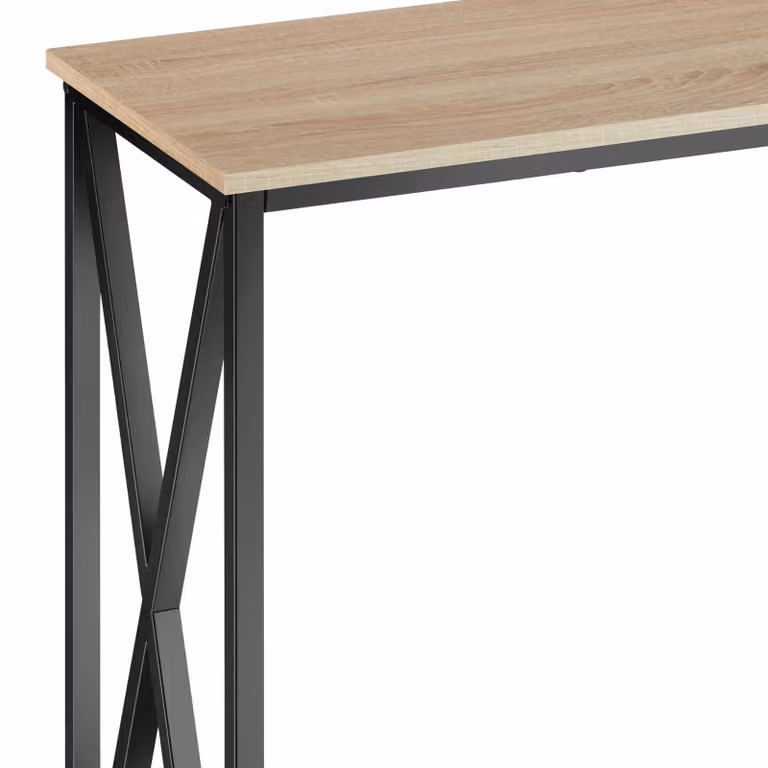 Tavolo console Tacoma tectake in stile industriale, rovere e nero, L/P/H: 100 x 35 x 80,5 cm