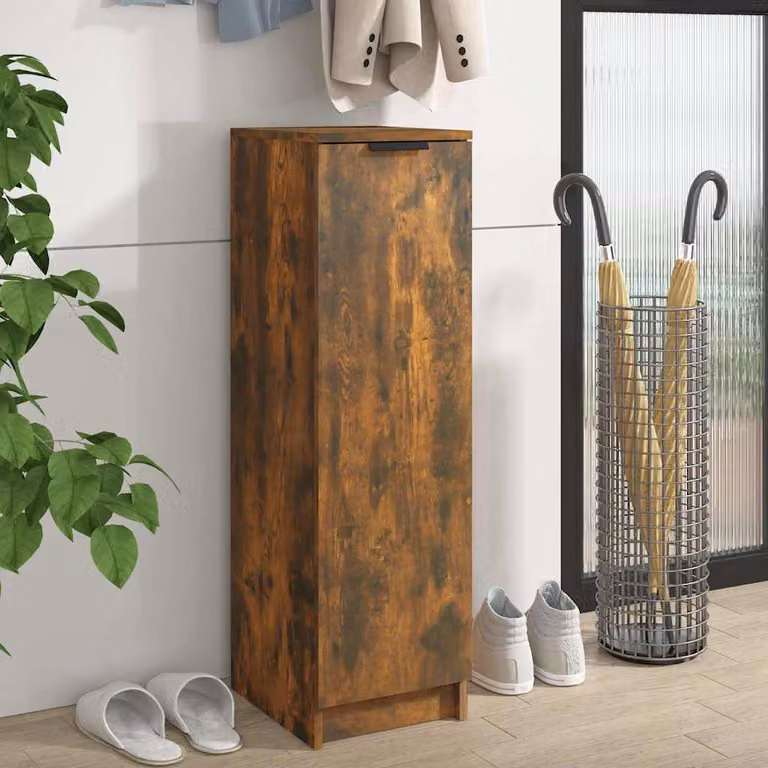 Scarpiera moderna vidaXL in legno marrone con ante a battente, L 30 cm x P 35 cm x H 100 cm
