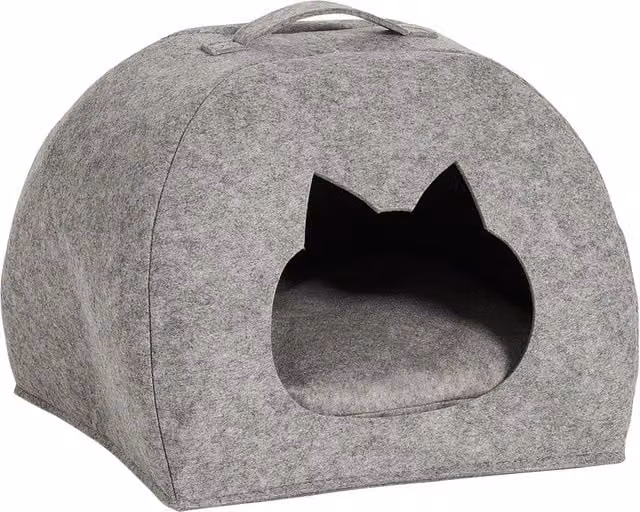 Cuccia a grotta per gatto Zeller in feltro grigio L: 40,5 cm, P: 38 cm, H: 37,5 cm