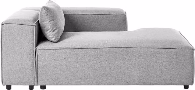 Chaise Lounge BELIANI a sinistra con rivestimento in tessuto grigio e stile moderno