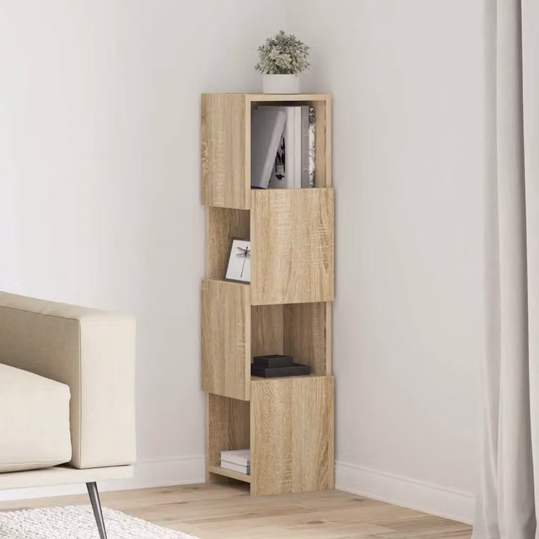 Mobile angolare vidaXL in legno ingegnerizzato, colore beige/marrone, L/P/H: 25,5 x 25 x 102 cm