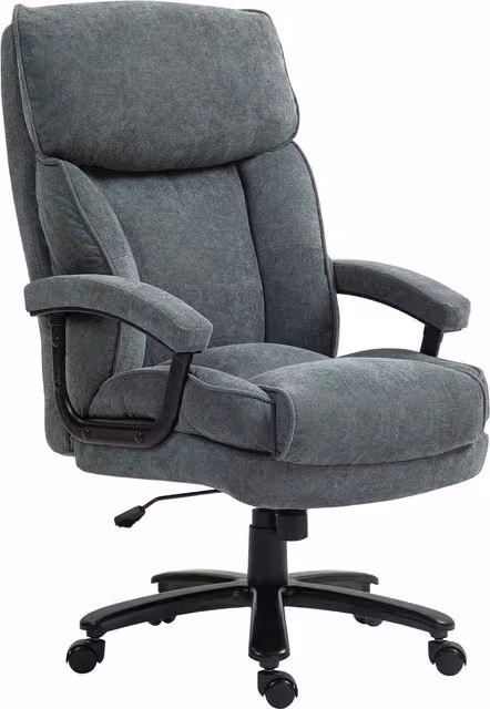 Poltrona da ufficio executive HOMCOM in ecopelle e metallo con braccioli, Grigio e Nero, L: 67 cm, P: 79 cm, H: 111-121 cm