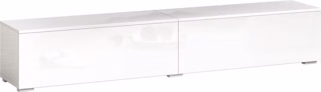 Mobile Porta TV Sospeso HOMCOM Moderno con Ante a Pressione, Bianco Lucido, L 180 cm x P 33 cm x H 30 cm