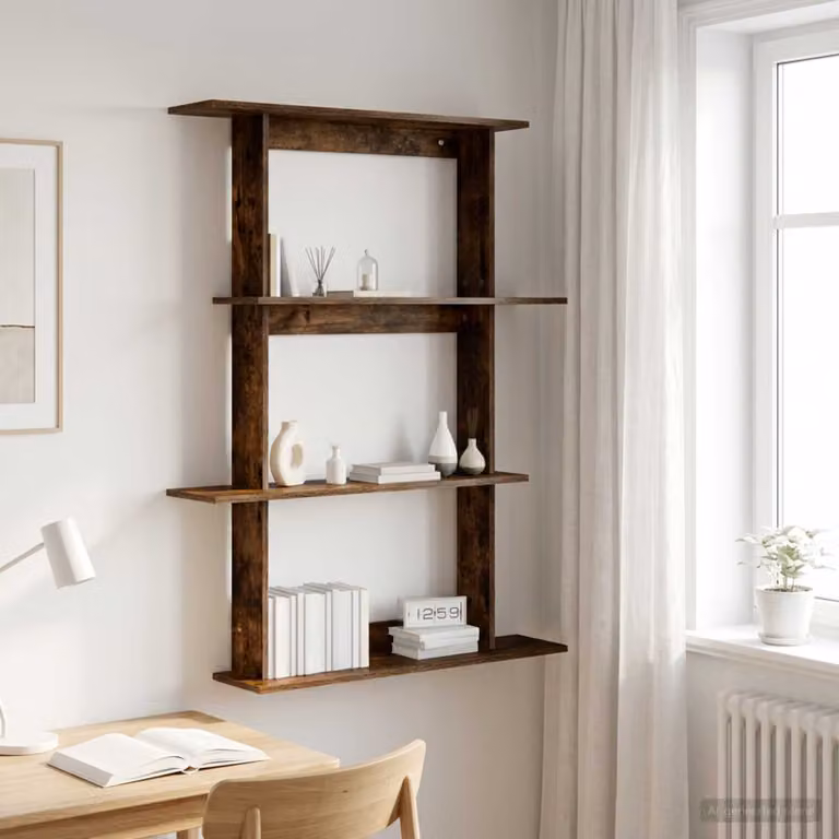 Scaffale da parete moderno vidaXL in legno color marrone, L 100 x P 20 x H 126 cm