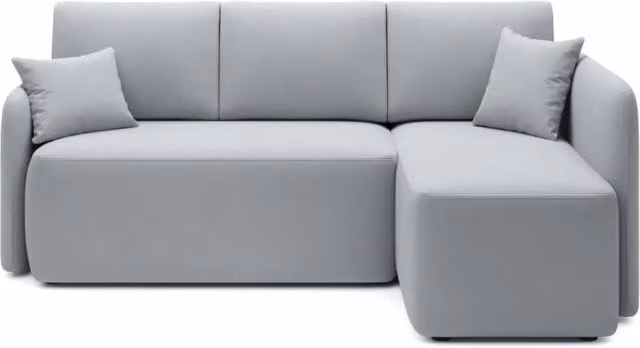 Divano ad angolo moderno MEUBLORAMA collezione HEDSON colore Grigio con funzione letto e poggiatesta regolabile, L/P/H: 206 x 150 x 49 cm