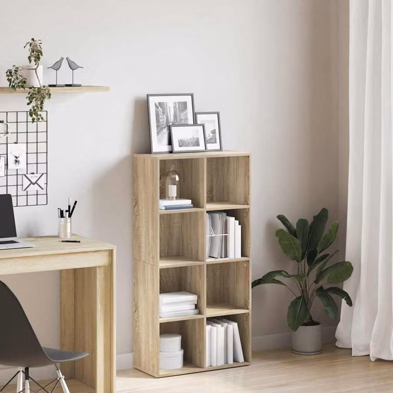 Libreria/Credenza vidaXL in Legno Multistrato e MDF, Colore Rovere Sonoma, L: 66 cm, P: 30 cm, H: 130 cm