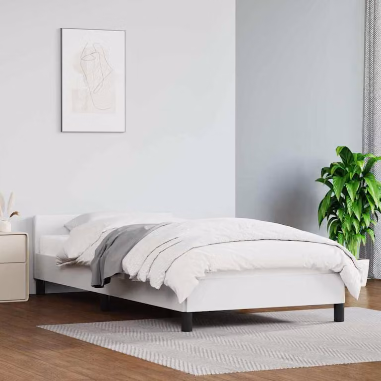 vidaXL Giroletto con Testiera Imbottito Bianco L/P/H: 100 x 200 x 140 cm