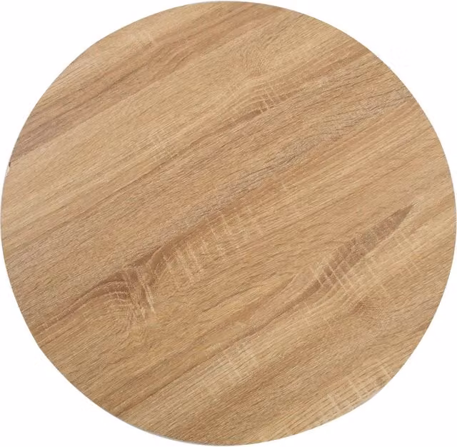 Tavolo da Bistrot Moderno Rotondo in MDF e Metallo Marrone e Bianco L: 50 cm, H: 75 cm