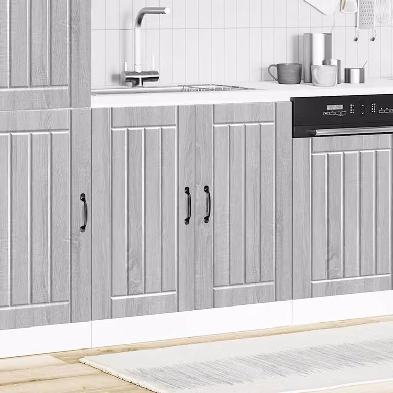 Base Lavello Mobile Lucca vidaXL Grigio Sonoma in Legno Multistrato e MDF, L: 81.5 cm, P: 46 cm, H: 80 cm