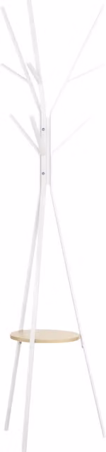 Appendiabiti da terra verticale moderno HOMCOM per ingresso, colore bianco, L 45 cm x P 45 cm x H 180 cm
