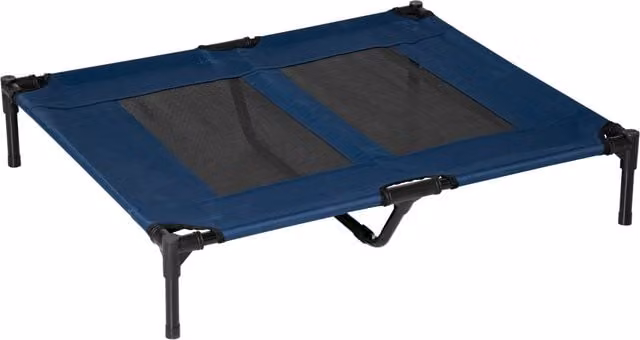 Cuccia rialzata PawHut per cani di Aosom, letto impermeabile blu per campeggio e giardino, L 91.5 x P 76.2 x H 18 cm