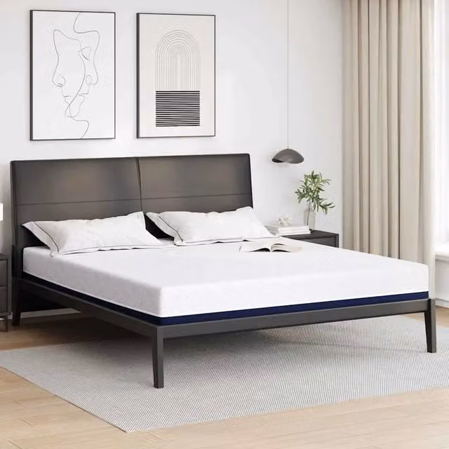 Materasso in schiuma con gel vidaXL Bianco e Blu L: 180 cm, P: 200 cm, H: 20 cm