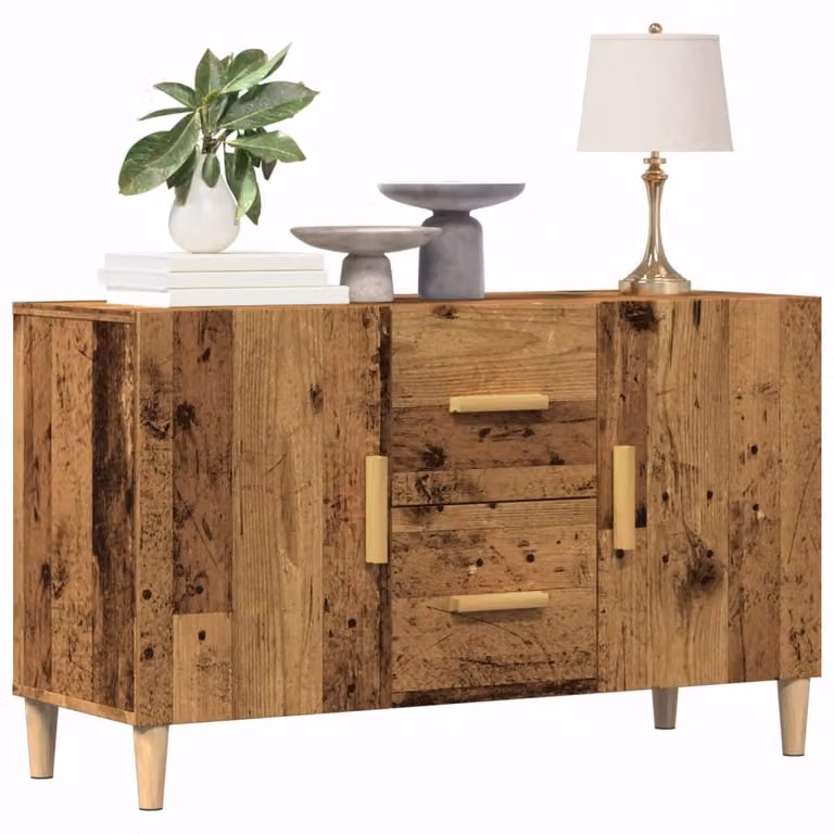 Credenza stile rustico vidaXL in legno e metallo marrone L: 100 cm, P: 36 cm, H: 60 cm
