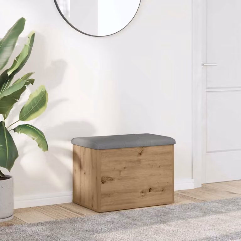 vidaXL Panca Porta Scarpe Moderna in Rovere e MDF, Colore Marrone e Grigio, L 62 x P 42 x H 45 cm