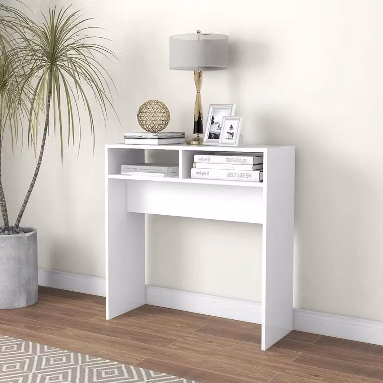 vidaXL Tavolino Consolle Bianco in Legno e MDF L: 78 cm, P: 30 cm, H: 80 cm