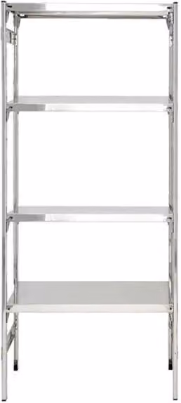 Scaffale professionale in acciaio inox silver con ripiani regolabili Castellani Shop L/P/H: 60 x 60 x 200 cm