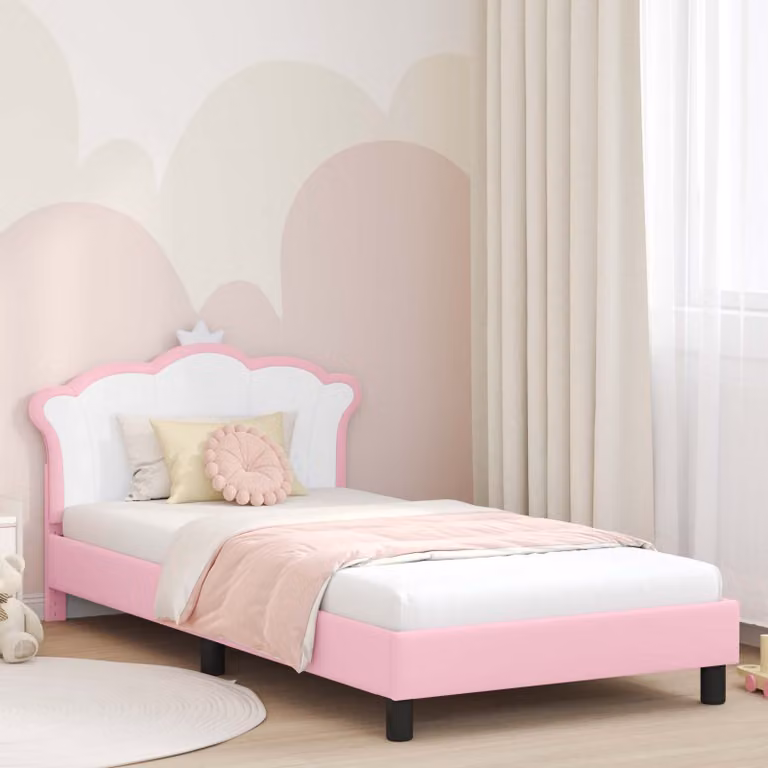 Struttura letto per bambini vidaXL con testata in similpelle rosa, L 90 x P 200 cm