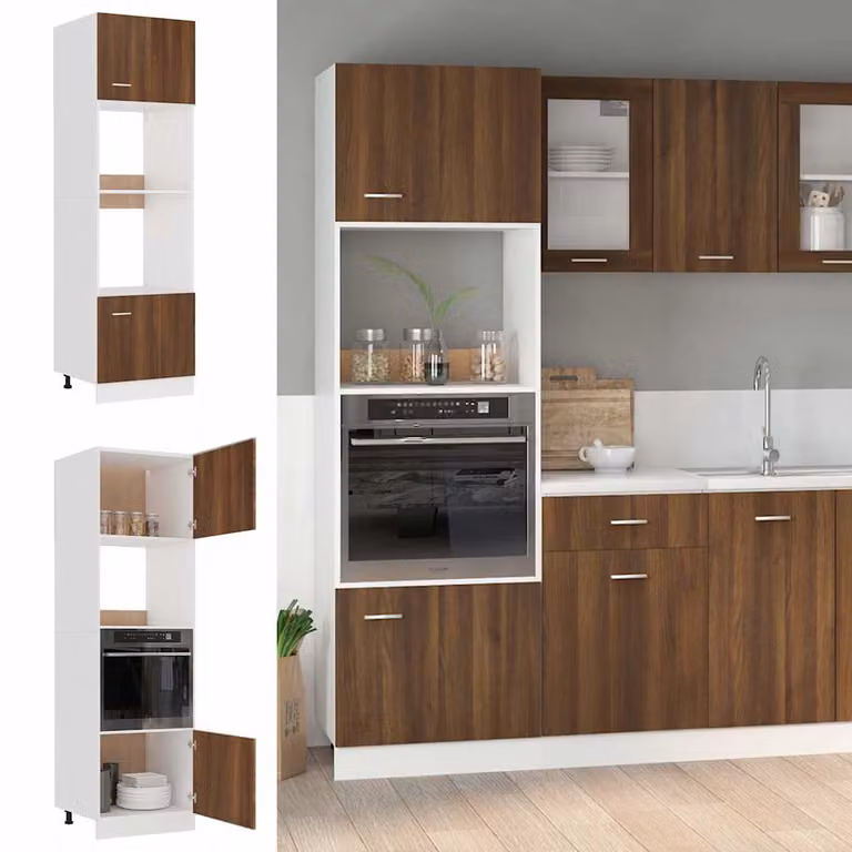 Armadio per microonde Lyon vidaXL in legno marrone L: 60 cm, P: 57 cm, H: 207 cm