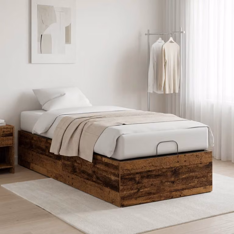 vidaXL Giroletto per rete letto regolabile in legno di rovere, colore marrone, L 90 cm x P 200 cm