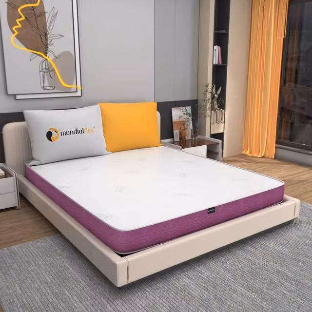 Materasso Memory Mundialflex in Schiuma Viscoelastica, Rivestimento Silver Antibatterico Bianco, L/P/H: 120 x 200 x 22 cm