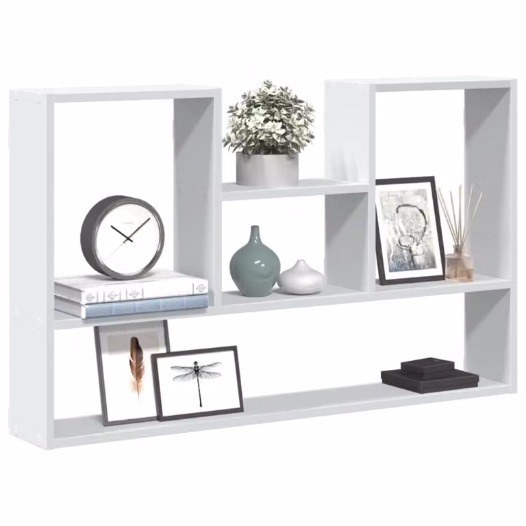vidaXL Mensola da parete moderna in legno MDF bianca L 99 x P 15 x H 60 cm