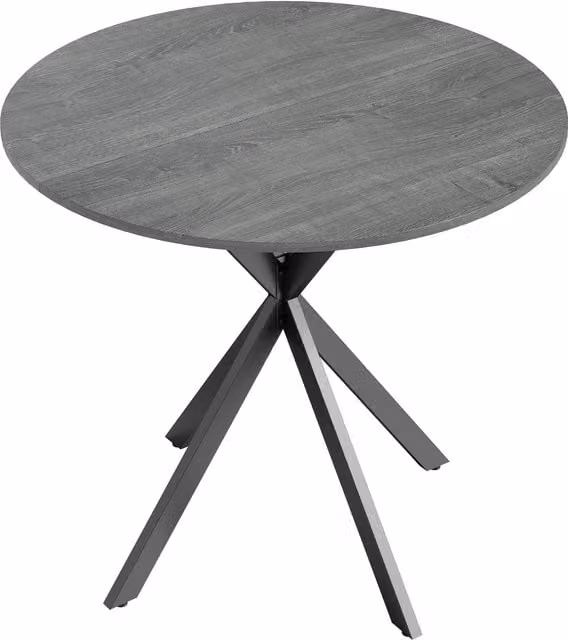 Tavolo da pranzo rotondo HOMCOM in stile industriale con gambe a croce in acciaio, colore grigio e nero, Ø80 x H 75 cm