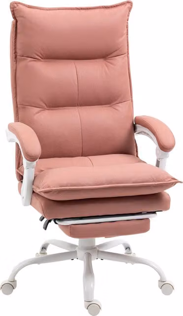 Poltrona da ufficio massaggiante e riscaldante Aosom Italy con schienale reclinabile e altezza regolabile, Rosa, L: 66 cm, P: 74 cm, H: 121,5 cm
