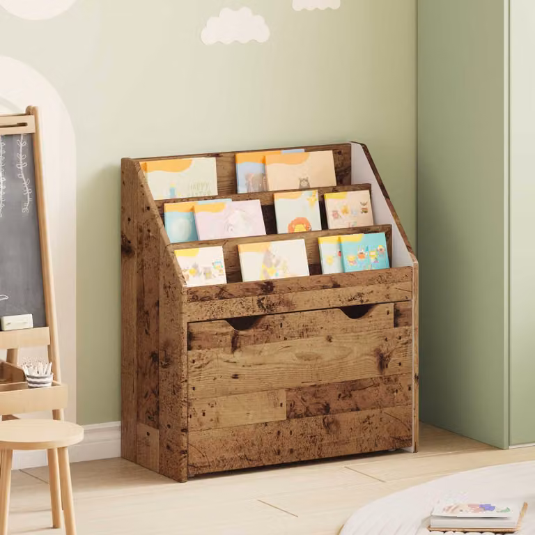 Libreria per bambini vidaXL in legno effetto vintage marrone L: 60 cm, P: 29,5 cm, H: 69 cm