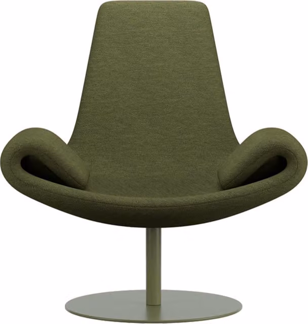 Poltrona lounge Qeeboo Wing in tessuto Pugi verde con braccioli e struttura in metallo L: 148 cm, P: 102 cm, H: 79 cm