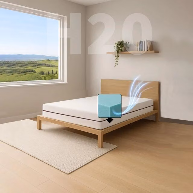 Materasso Waterfoam H20 Comfy Line Semirigido, Sfoderabile e Anallergico, Bianco, L/P: 120 x 195 cm