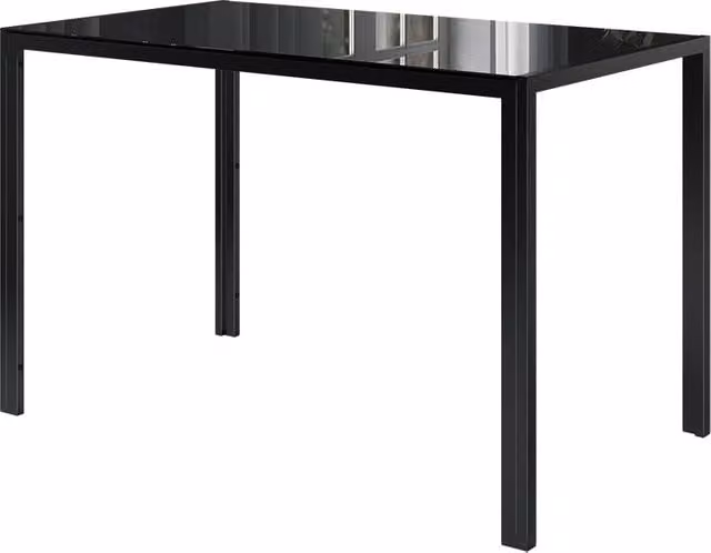 Tavolo da pranzo moderno Vicco in vetro nero lucido L: 120 cm, P: 70 cm, H: 75 cm